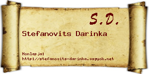 Stefanovits Darinka névjegykártya